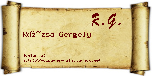 Rózsa Gergely névjegykártya