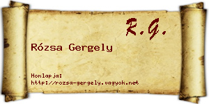 Rózsa Gergely névjegykártya